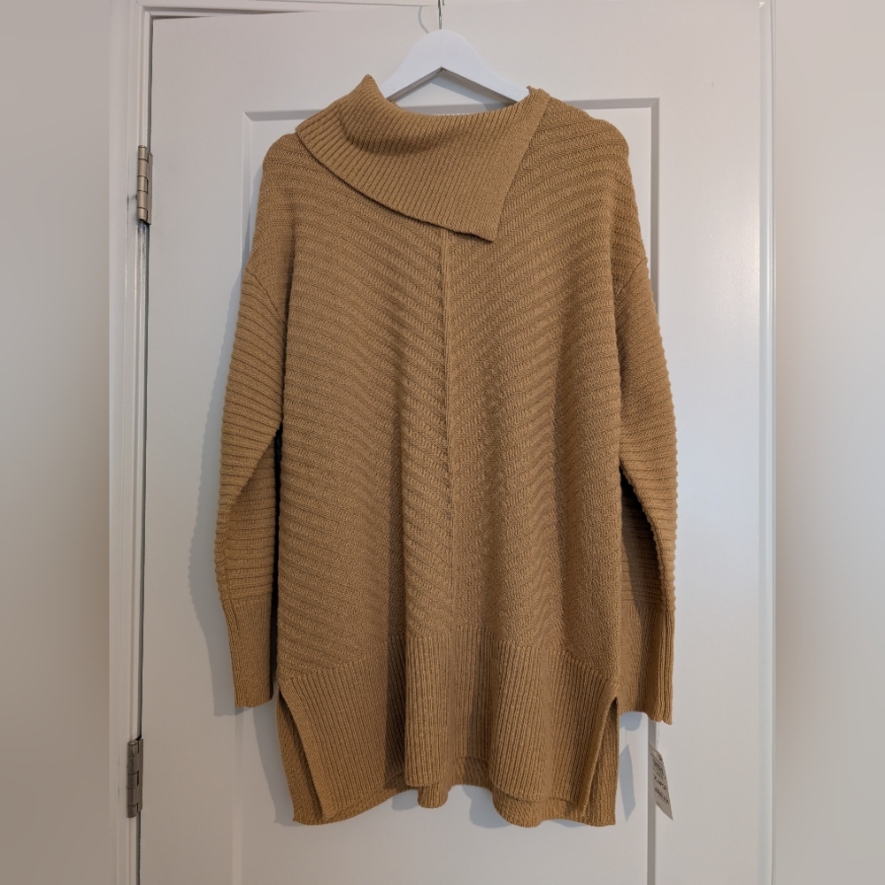 Sweater XL Icy Coffee Split Cowl Neck Women's NWT
